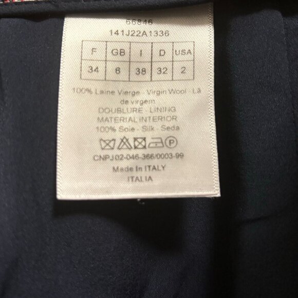 Womens Check Flare Red Mini Skirt Size 2 Wool & Silk Button Detail Made In Italy - Picture 6 of 6